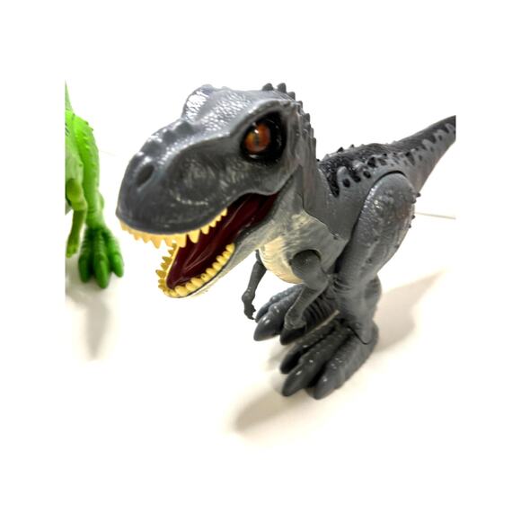 Zuru Robo Alive Walking and Growling T-rex Pair Green Gray TESTED - Picture 5 of 7